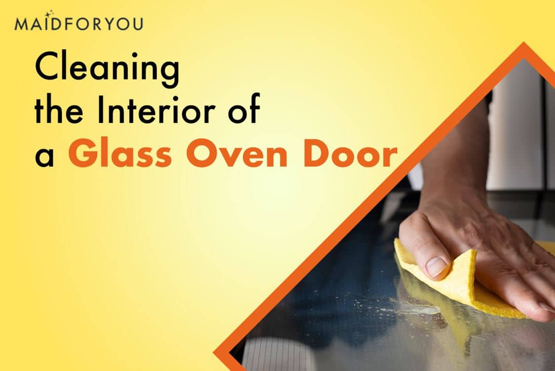 cleaning the interior of a glass oven door custom graphic