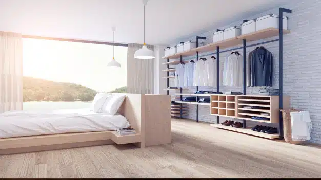 Bedroom dressing room loft style interior design