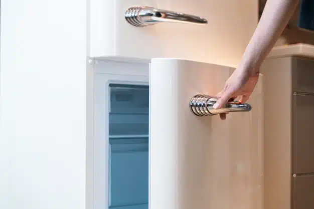 Hand open refrigerator door