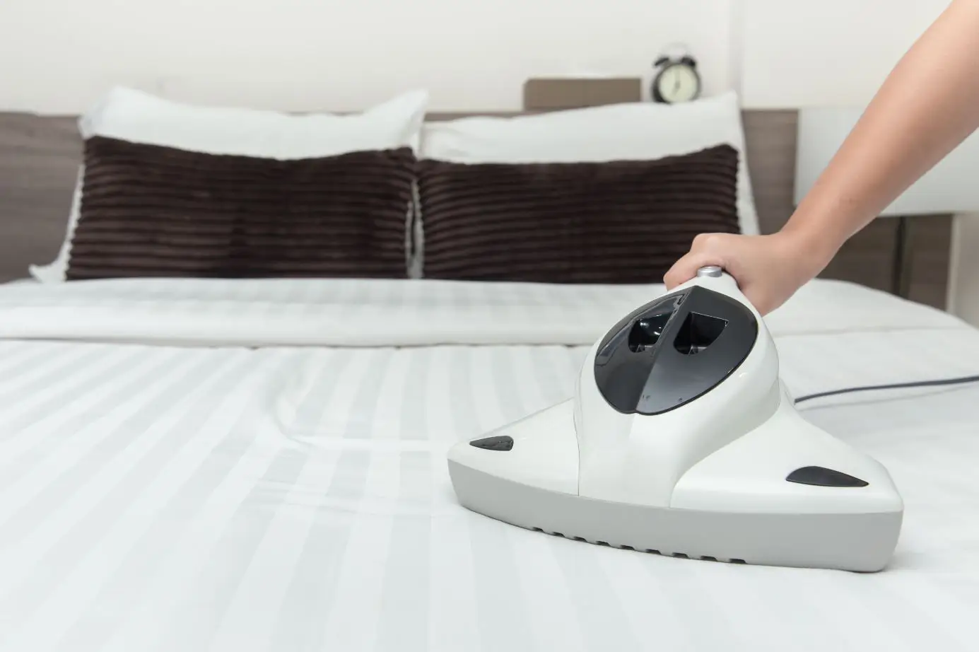 mattress being vacuumed by a dustmite vacuum
