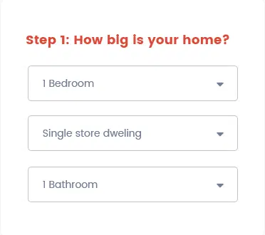 a depiction of step 1 in the process of booking a cleaner