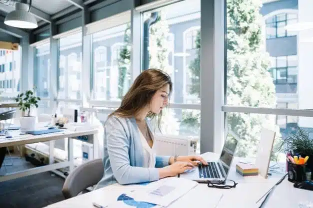 women working with laptop
